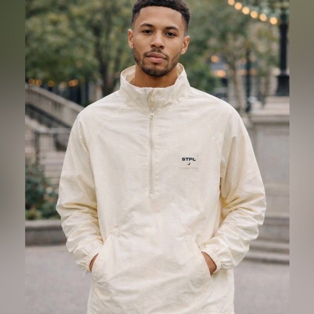 Men's Staple White Pullover Jacket